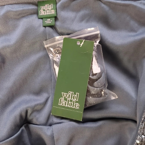 Wild Fable Strapless Tube Jumpsuit, Silver Sequined Dark Blue - Picture 12 of 14